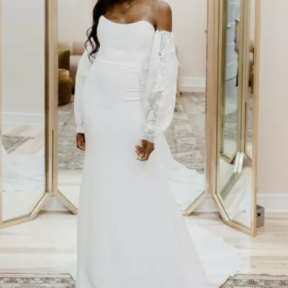 Alexandra Grecco “Reine” Gown With Sleeves Gem